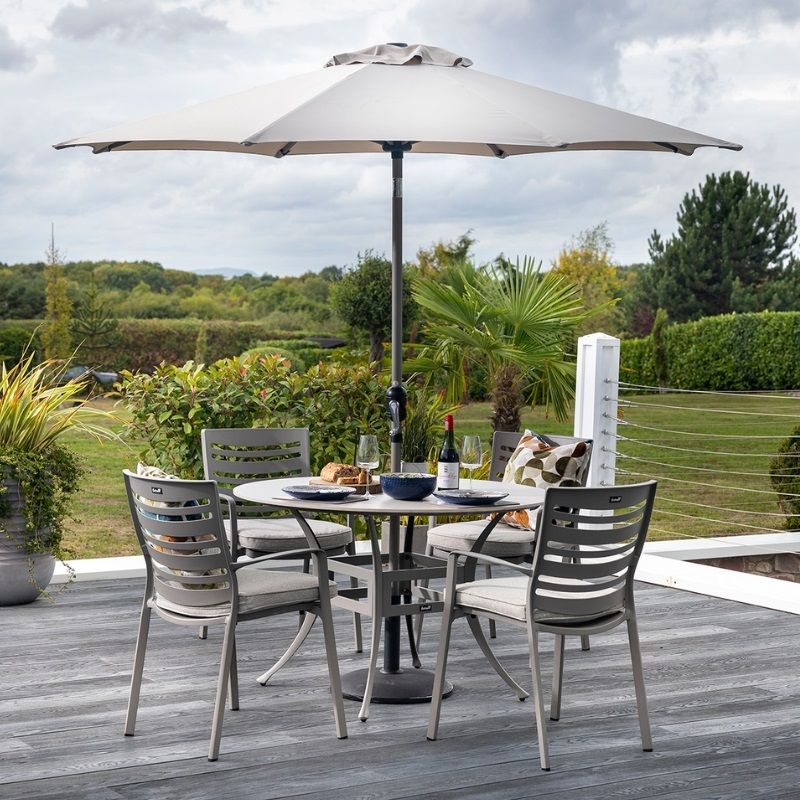 Lyra 4 Seat Round Dining Set - Crimini