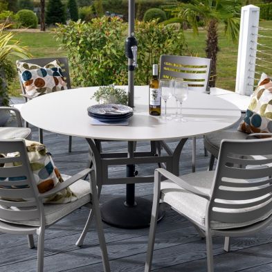 Lyra 6 Seat Round Dining Set - Crimini