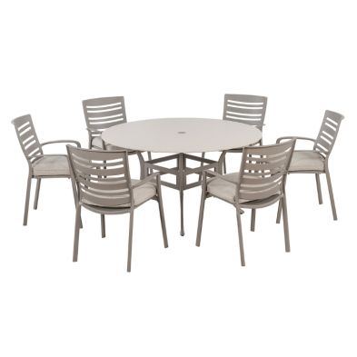Lyra 6 Seat Round Dining Set - Crimini