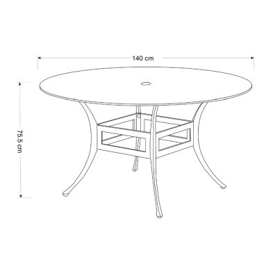 Lyra 6 Seat Round Dining Set - Crimini