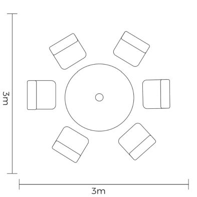 Lyra 6 Seat Round Dining Set - Crimini