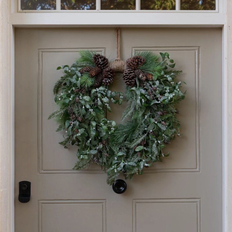 Floralsilk Little Bytham Frosted Mistletoe Christmas Wreath 71cm