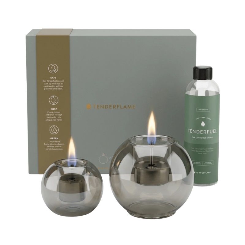 Tenderflame Globus 10 & 15 Graphite Gift Set with Tenderfuel 0.5 Litre