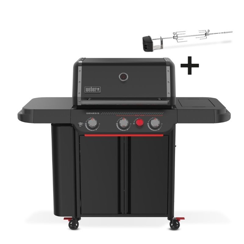 Weber Genesis E-330 WR Stealth | Includes FREE Weber Rotisserie