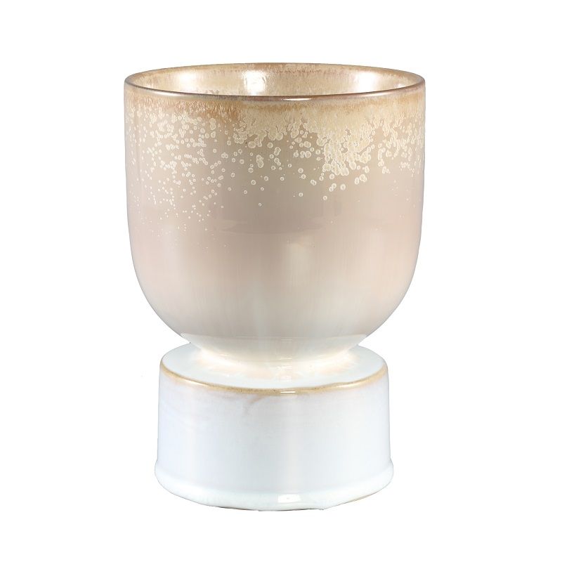 Rune Cream Glazed Ceramic Farmer Pot L