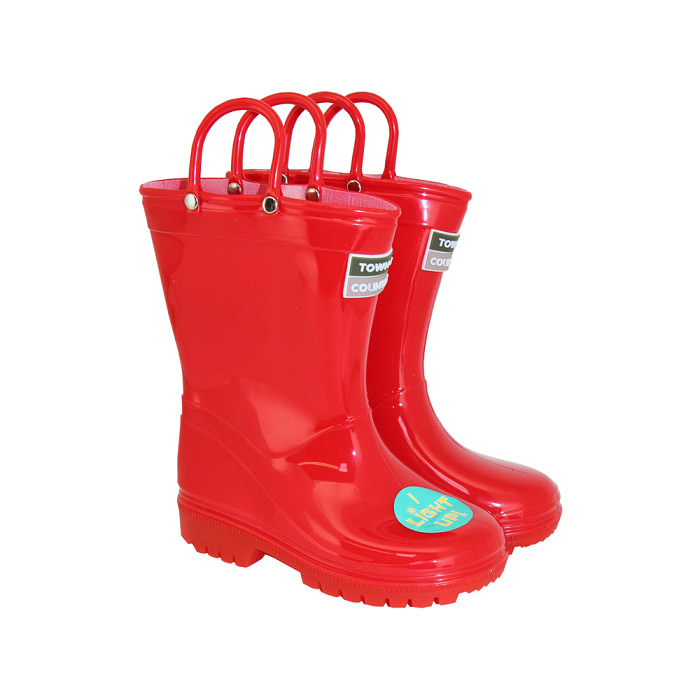 Kids Light Up Wellies - Red Size 11