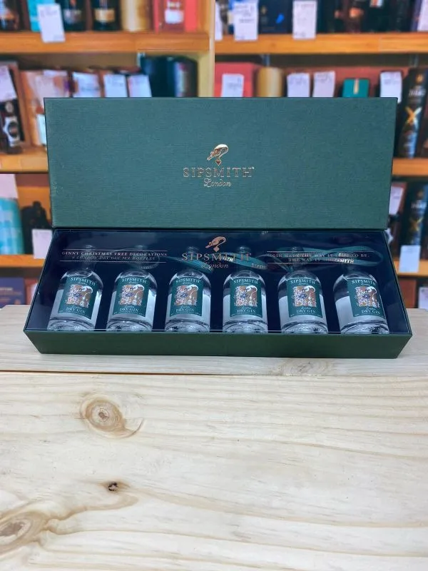 Sipsmith Gin Christmas Tree Decorations 6x5cl