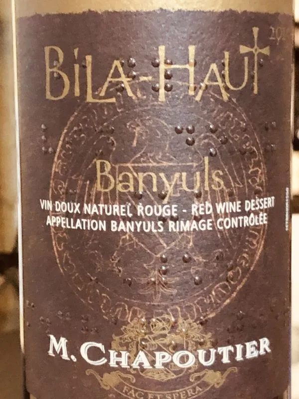 Bila-Haut Banyuls M.Chapoutier 2020 50cl , Vin Doux Naturel Rouge