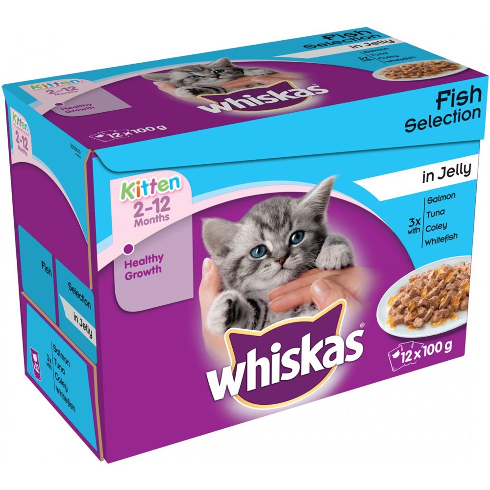 Whiskas Kitten Pouches Meat and Fish In Jelly 12 x 85g
