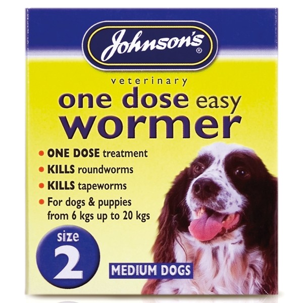 Johnsons Size 2 Dog One Dose Easy Worm Tablets (2 pack)