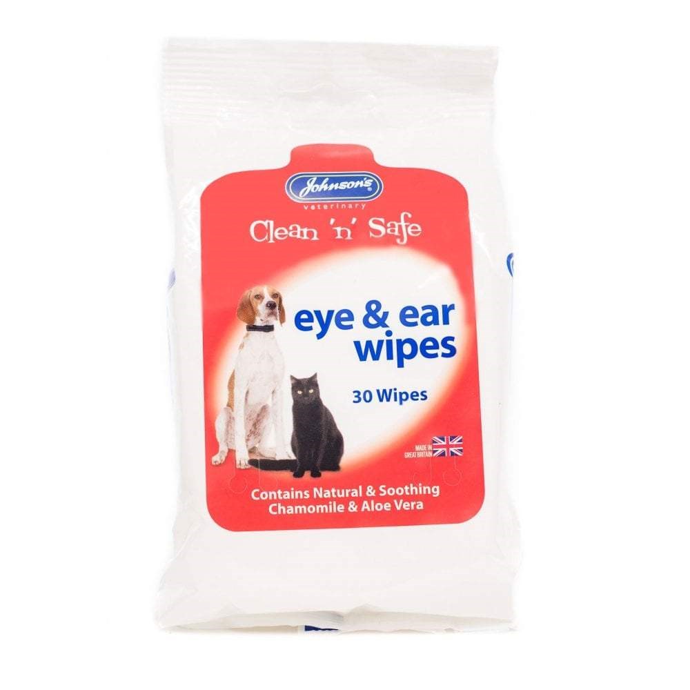 Johnsons Clean 'n' Safe Eye and Ear Wipes for Dogs and Cats