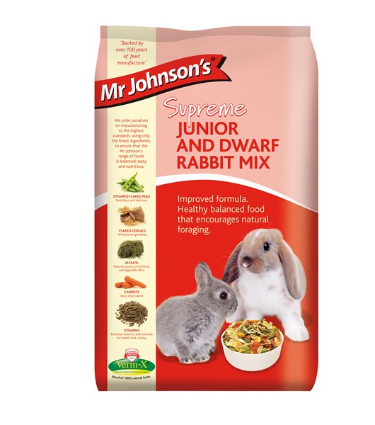 Mr Johnsons Supreme Junior and Dwarf Rabbit Mix 2.25kg