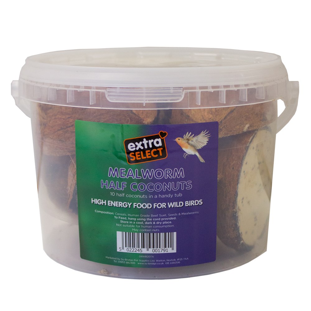 Extra Select Mealworm Half Coconut 10 Pack Tub