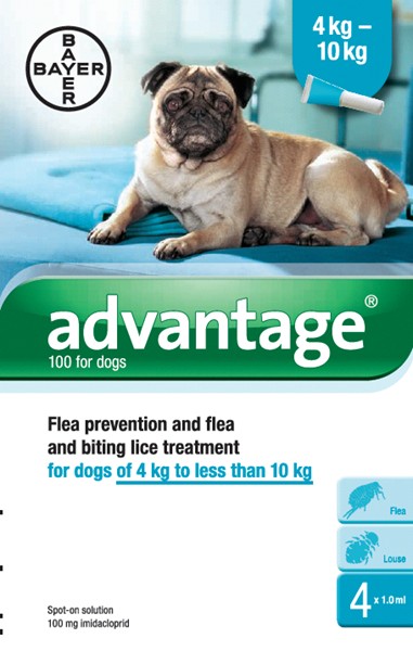 Advantage 100 Spot-on For Dogs - 4 Pipetts