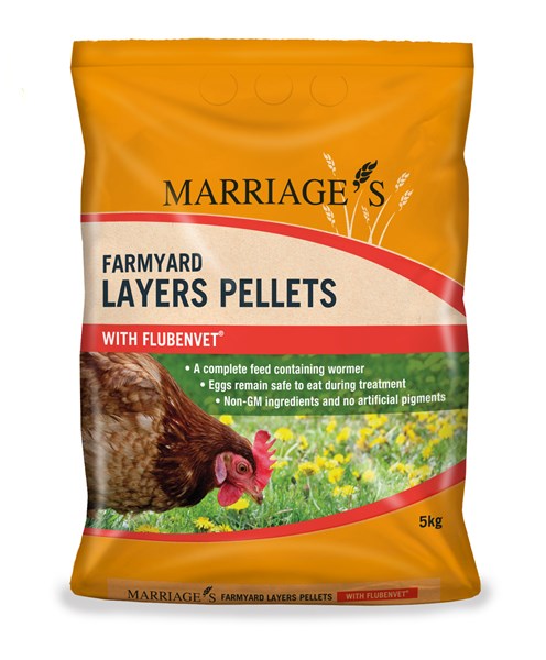 Marriages Layers Pellets With Flubenvet Poultry Wormer 5Kg
