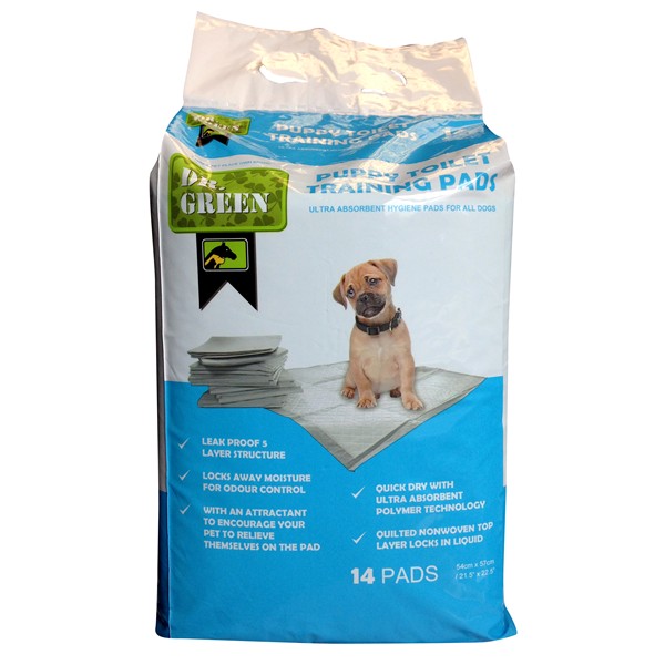 Dr Green Puppy Training Pads 14 pads x 12 pack (1 outer, 168 pads)