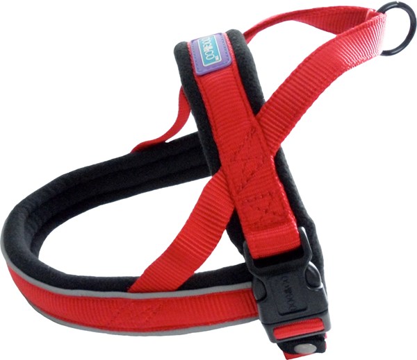 Reflective And Padded Harness Red 0.75inch Chest 14-18inch