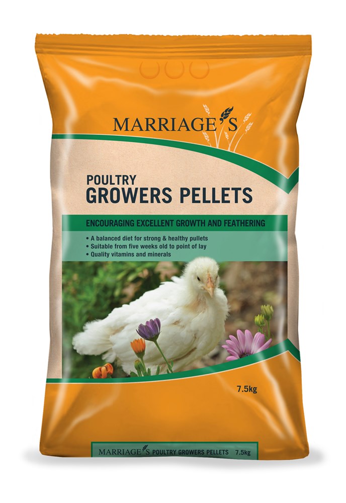 Marriage's Poultry Grower Pellets 7.5kg Marriages Farm & Pet Place