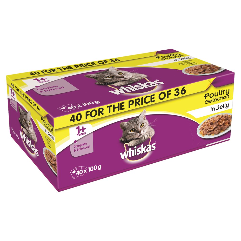 Whiskas +1 Poultry Selection Mega Pack 40x 100g