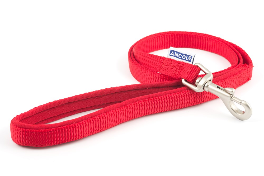 Ancol Viva Padded Lead Red - 1.8mx25mm