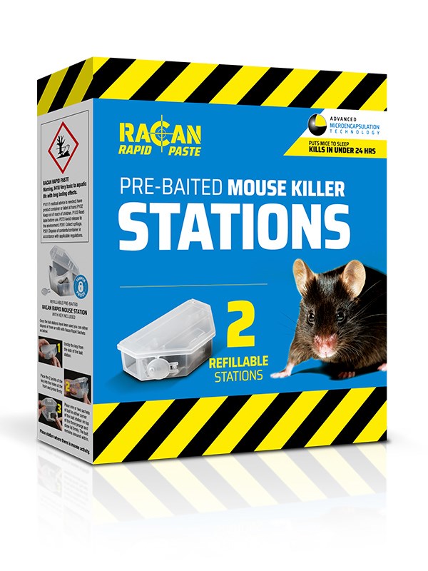 Racan Pre-Baited Mouse Killer Station (2 pack)