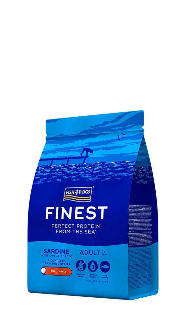 Fish4Dogs Finest Adult Sardine With Sweet Potato Small Kibble 1.5kg