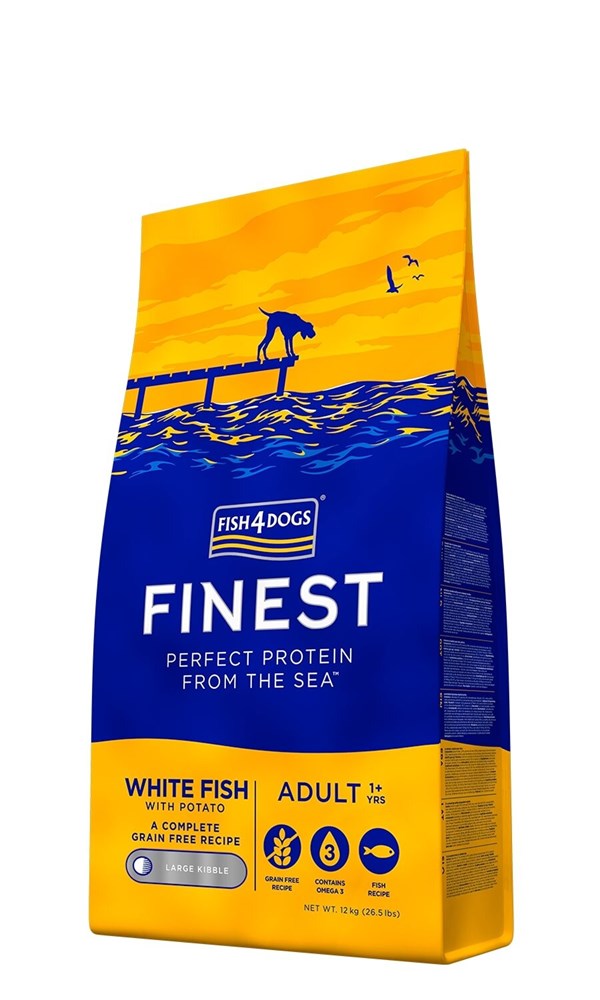 Fish4Dogs Finest Adult White Fish Large Kibble Bite 12kg