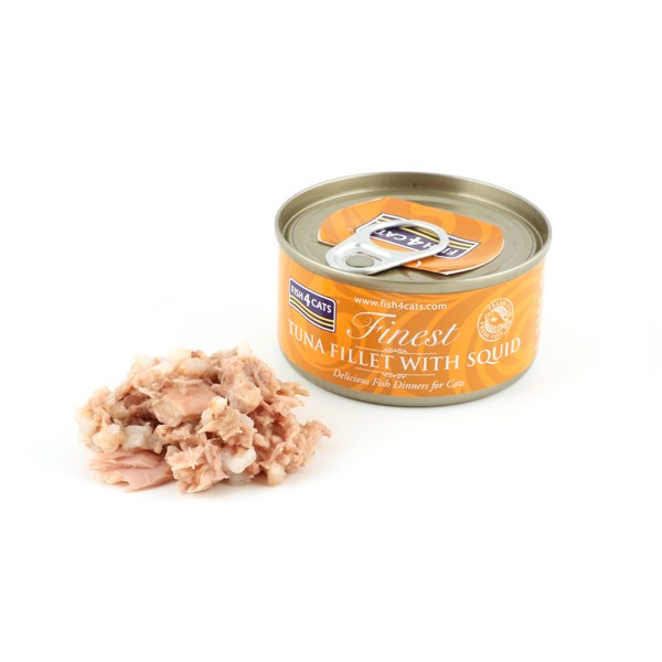 Fish4Cats Finest Tuna Fillet With Squid 70g