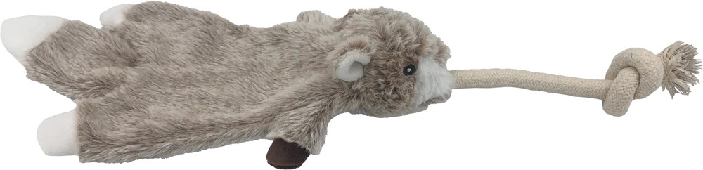 Flatty Plush Rat with Rope 19" (48cm) dog toy
