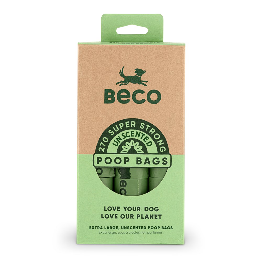 Beco Poop Bags, Unscented, 270 Pack, Big, Strong and Leak-Proof