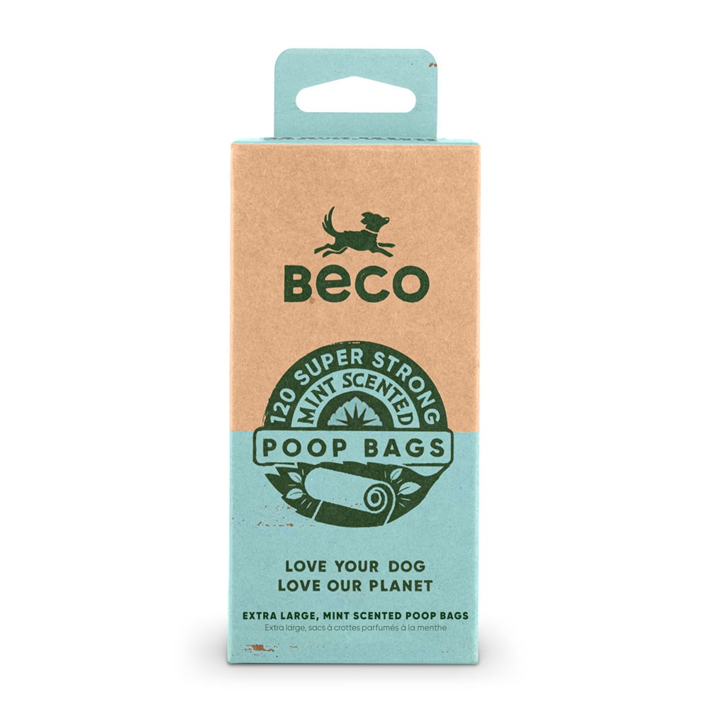 Beco Poop Bags, Mint Scented, 120 Pack, Big, Strong and Leak-Proof