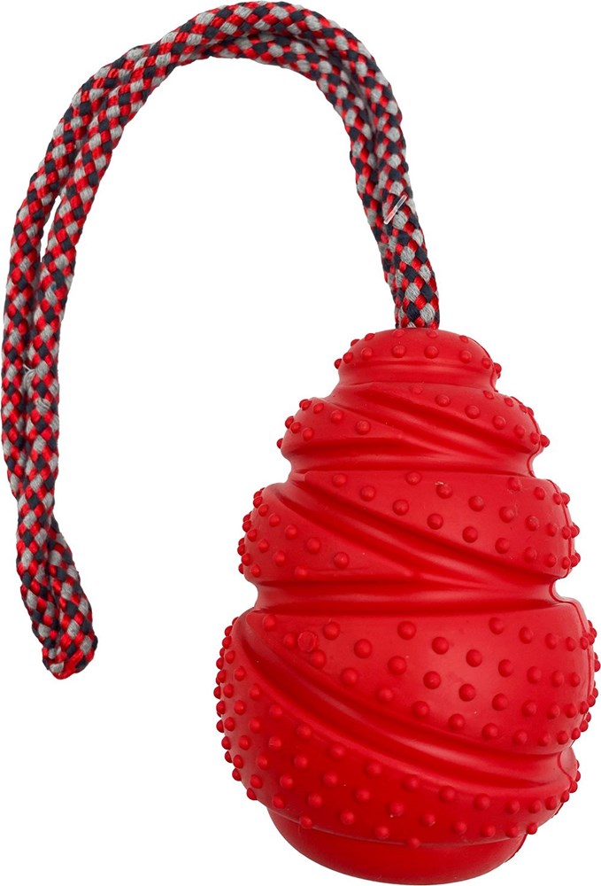 TPR Cone With Rope Large Dog Toy Assorted Colour Red/Black or Orange