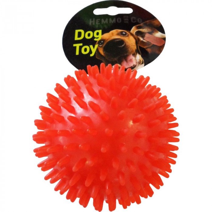 10cm Spiky Ball with Tennis Ball Red