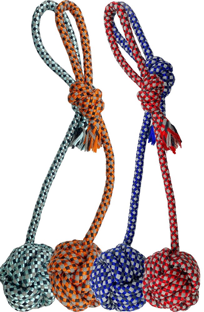 FLURO ROPE TOY KNOT LONG HANDLE