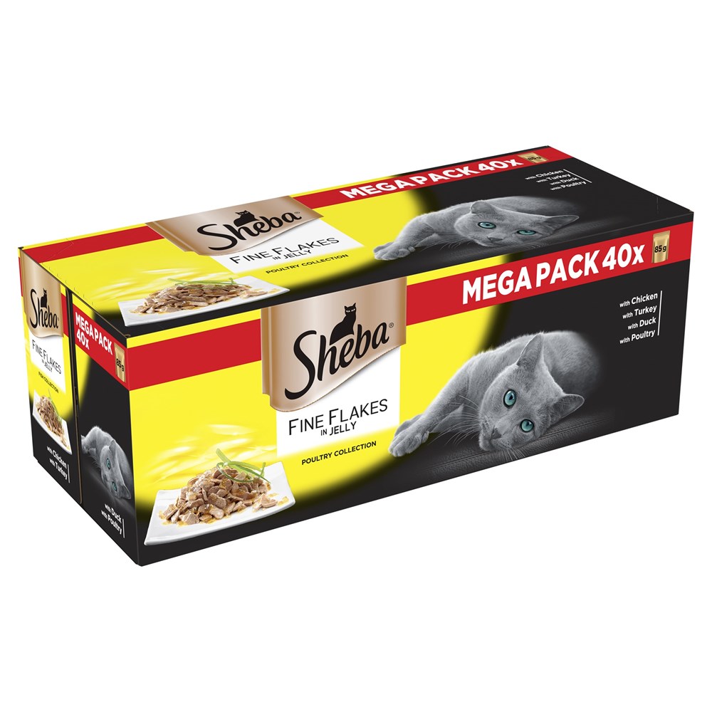 Sheba Cat Fine Flakes Poultry In Jelly 40 x 85g