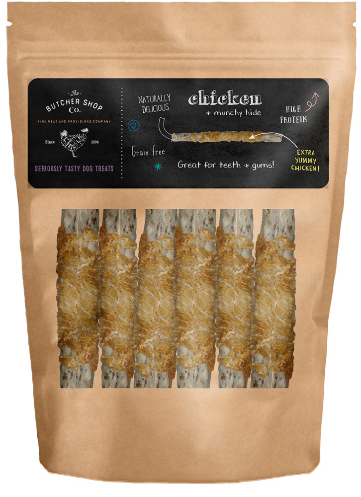 Butcher 5" x 10mm Munchy Stick with Chicken 10 Pack
