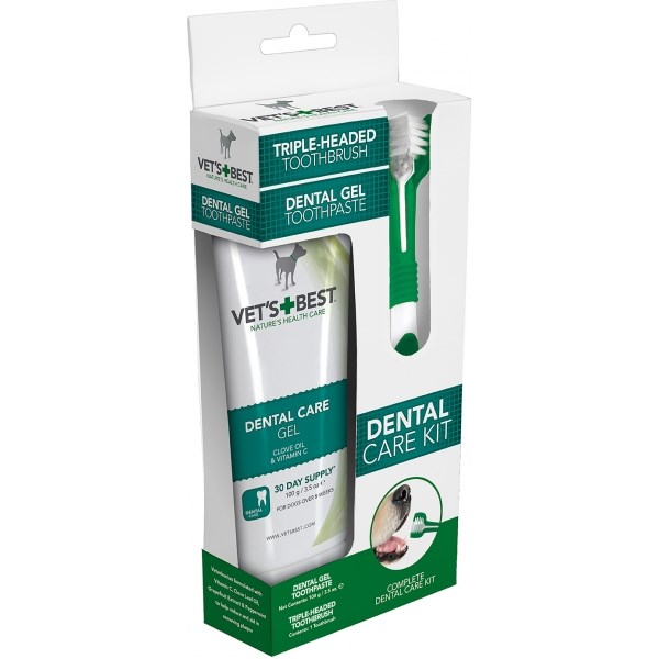 Vet's Best Dental Care Kit Dogs Brush & Gel