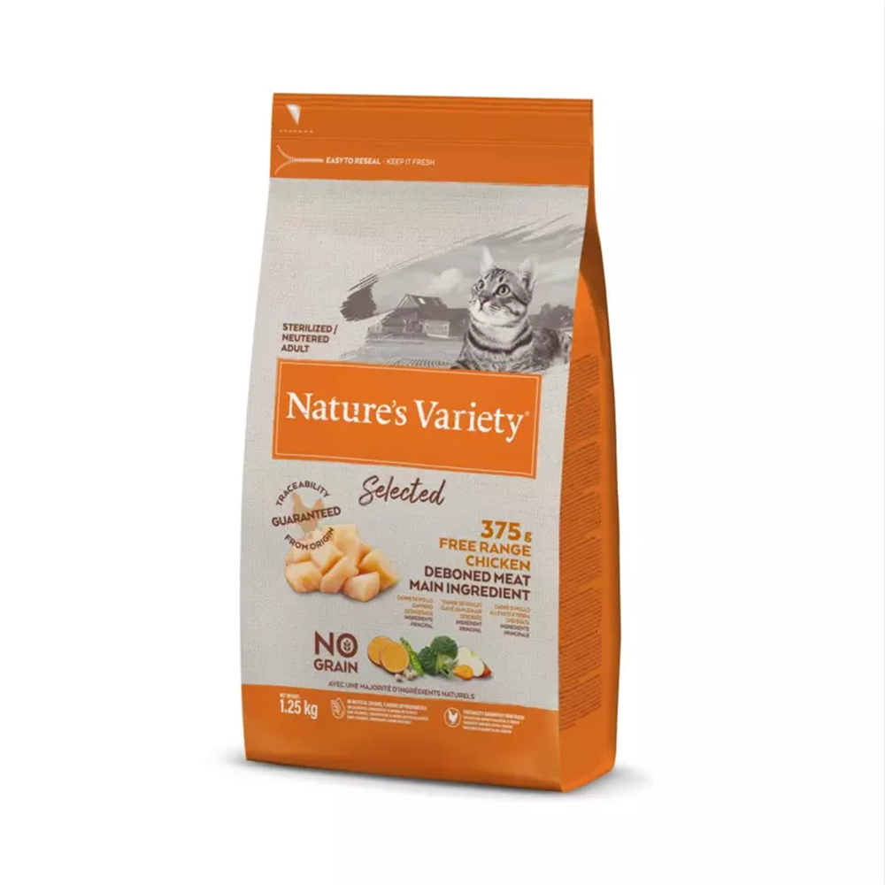 Nature's Variety Selected Dry Adult Sterlizied Cat Free Range Chicken 1.25kg