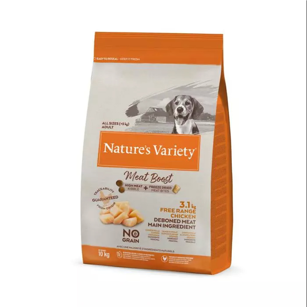 Nature's Variety Meat Boost Dry for Dogs Free Range Chicken 10kg