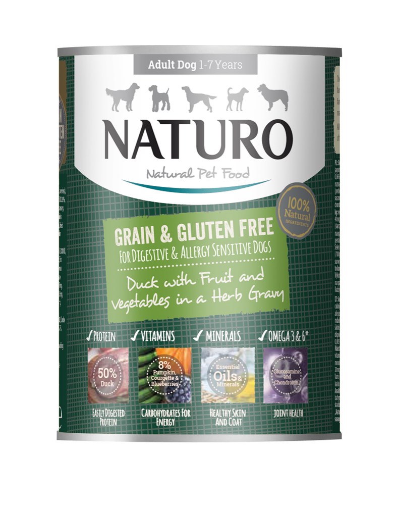 Naturo Adult Dog Grain & Gluten Free Duck in a Herb Gravy 390g