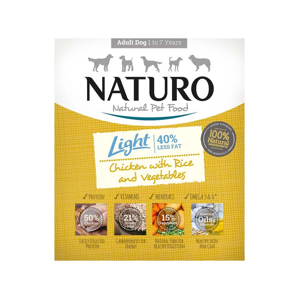Naturo Adult Dog Light Chicken with Rice and Vegetables 400g