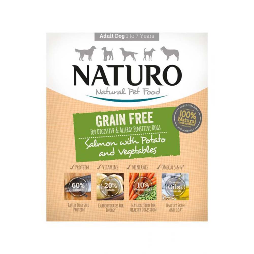 Naturo Adult Dog - Grain Free Salmon & Potato With Vegetables 400g