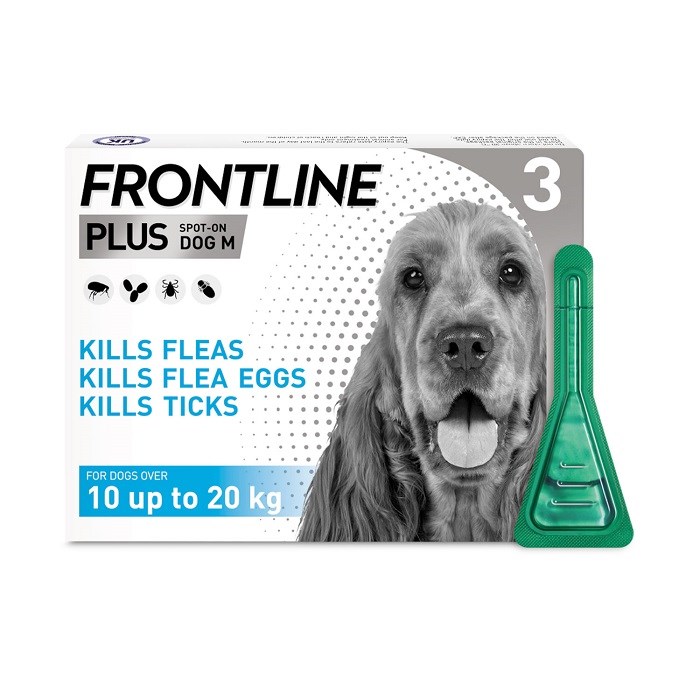 Frontline Plus Spot On Medium Dogs 3 Pipettes