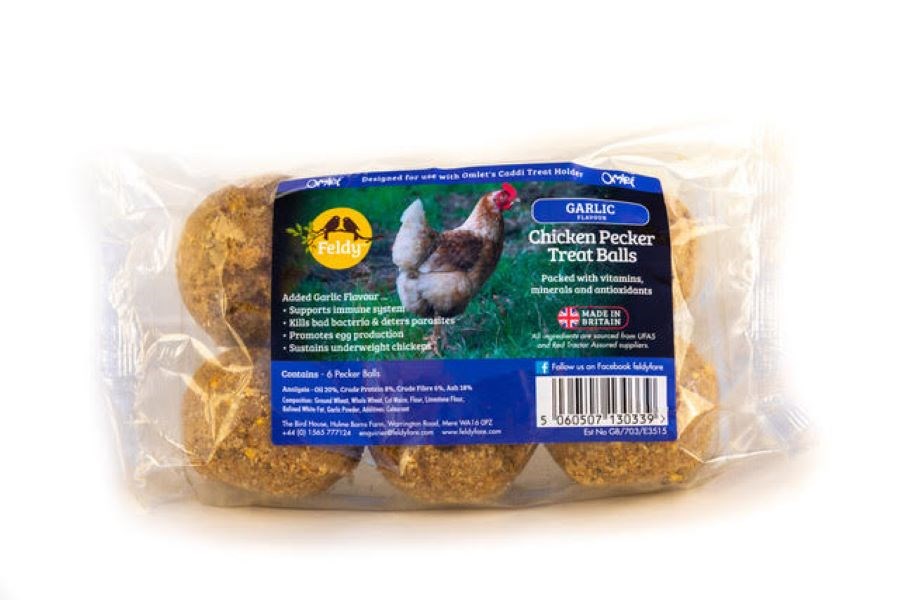Feldy Garlic Flavour Chicken Pecker Treat Balls 6 Pack