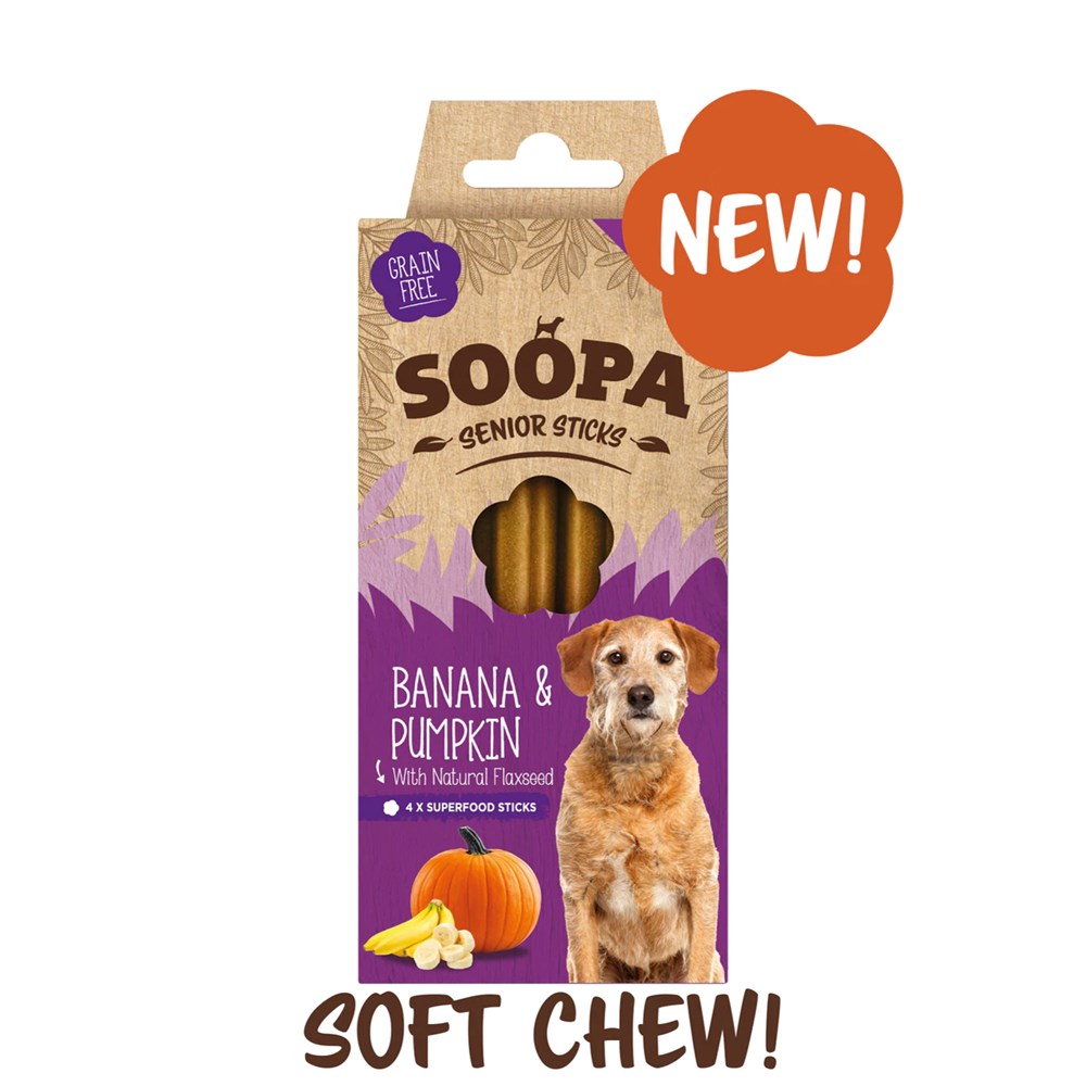 Soopa Senior Banana Pumpkin and Flaxseed Dental Sticks 100gm