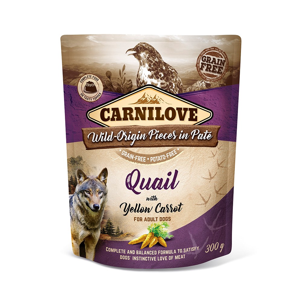 Carnilove Dog Pouch Quail with Yellow Carrot 300g