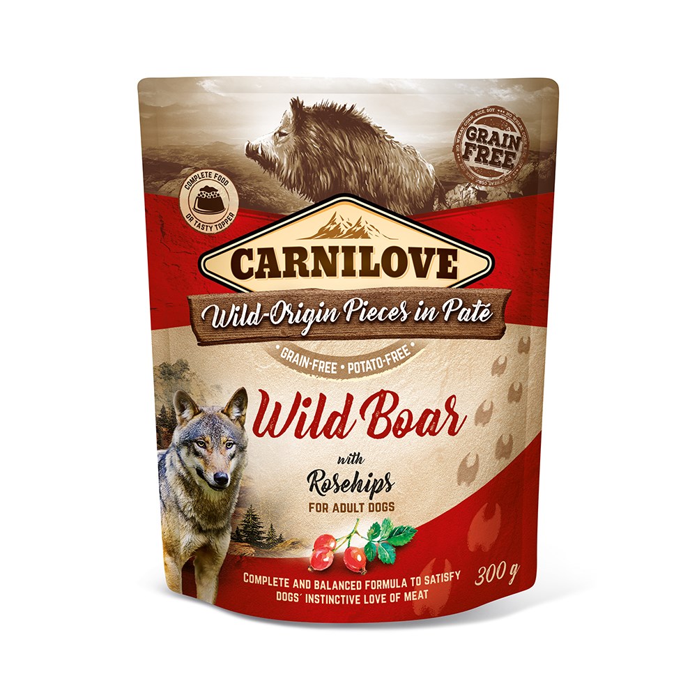 Carnilove Dog Pouch Wild Boar with Rosehips 300g