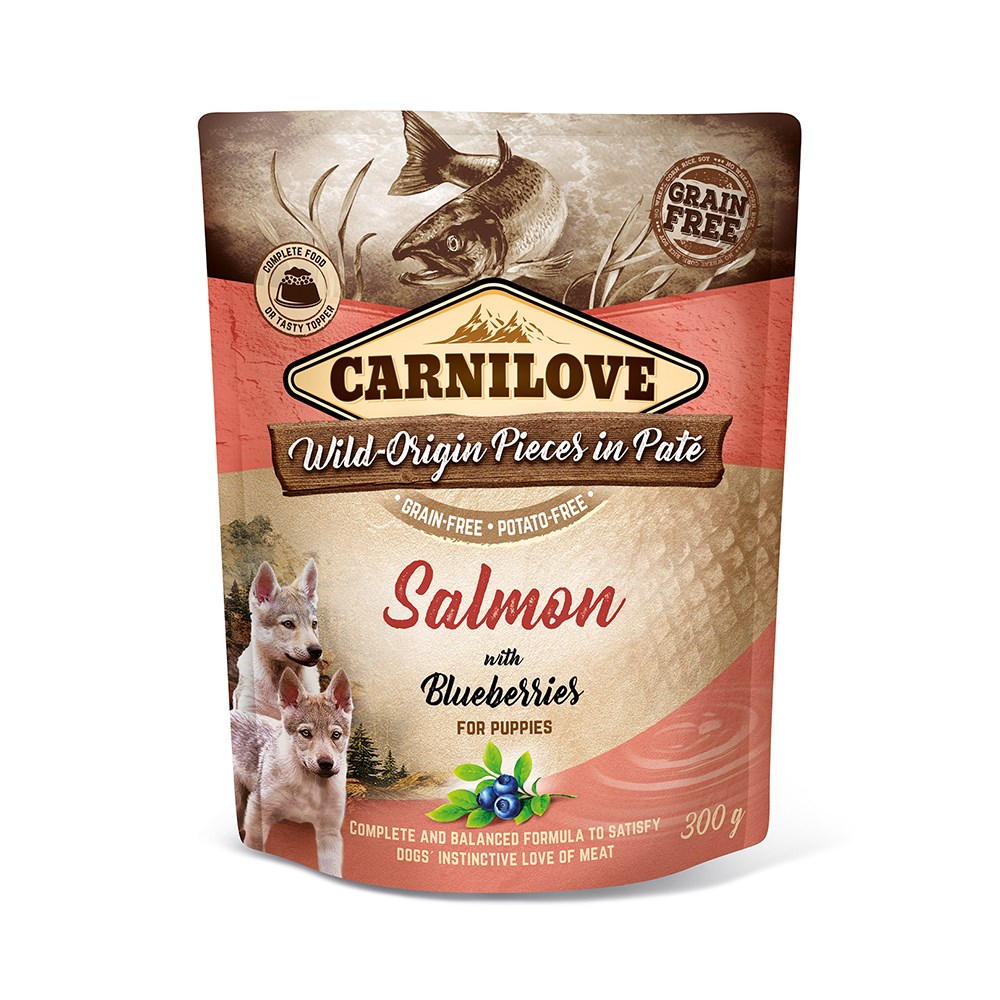 Carnilove Dog Pouch Salmon with Blueberries Puppy 300g