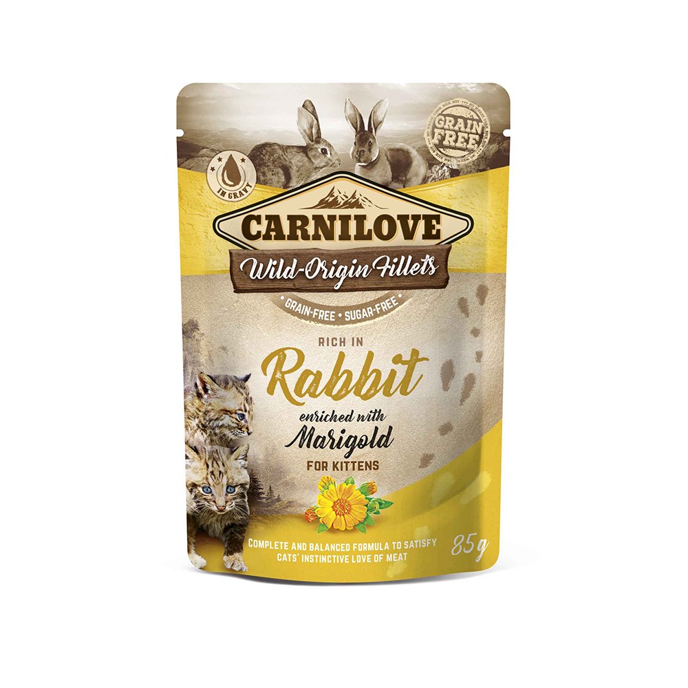 Carnilove Cat Pouch Rabbit with Marigold Kitten 85g