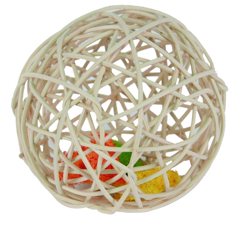 Rattan ball with loofah toy